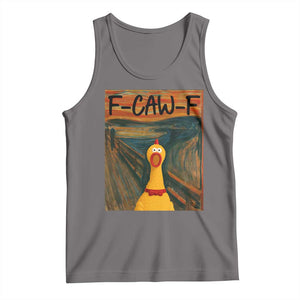 F Caw F Screaming Chicken Tank Top Funny Fawk Off Meme TS10 Deep Heather Print Your Wear