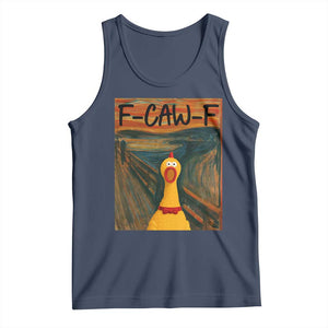F Caw F Screaming Chicken Tank Top Funny Fawk Off Meme TS10 Navy Print Your Wear