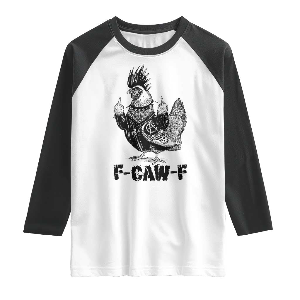 F Caw F Screaming Chicken Raglan Shirt Metal Heavy Punk Rock Music Lovers TS10 White Black Print Your Wear