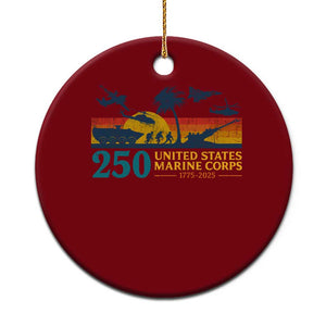 Marine 250th Anniversary Ceramic Ornament Patriotic Military Gift for Veterans TS10 1pc Red Print Your Wear
