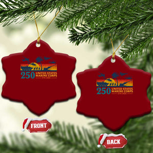Marine 250th Anniversary Ceramic Ornament Patriotic Military Gift for Veterans TS10 Print Your Wear
