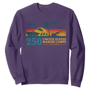Marine 250th Anniversary Sweatshirt Patriotic Military Gift for Veterans TS10 Purple Print Your Wear