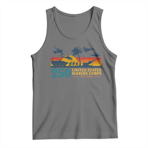 Marine 250th Anniversary Tank Top Patriotic Military Gift for Veterans TS10 Black Heather Print Your Wear