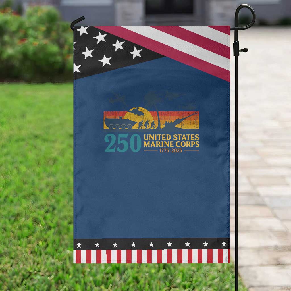 Marine 250th Anniversary Garden Flag Patriotic Military Gift for Veterans TS10 Classic Blue Black Print Your Wear