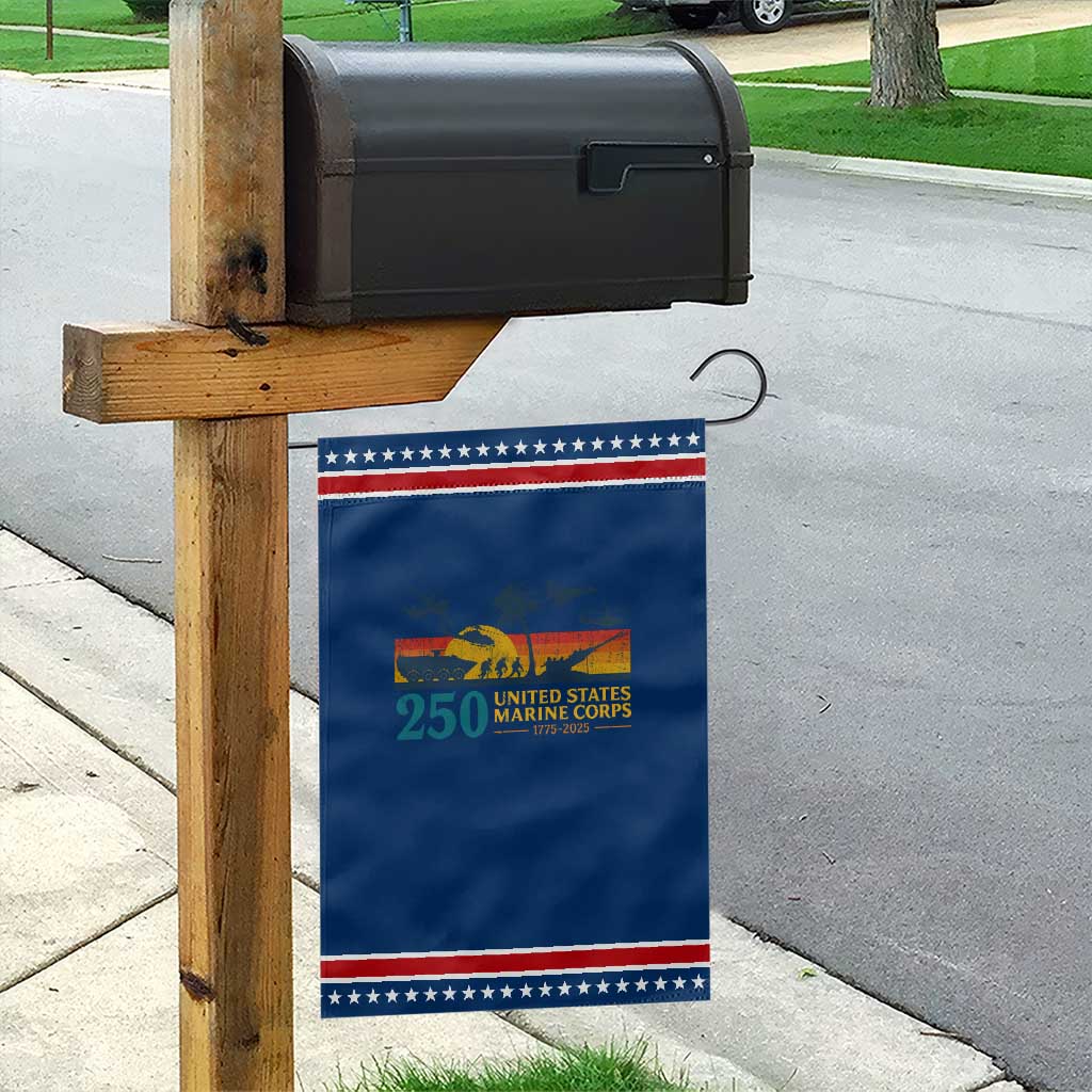 Marine 250th Anniversary Garden Flag Patriotic Military Gift for Veterans TS10 Classic Blue Red Print Your Wear