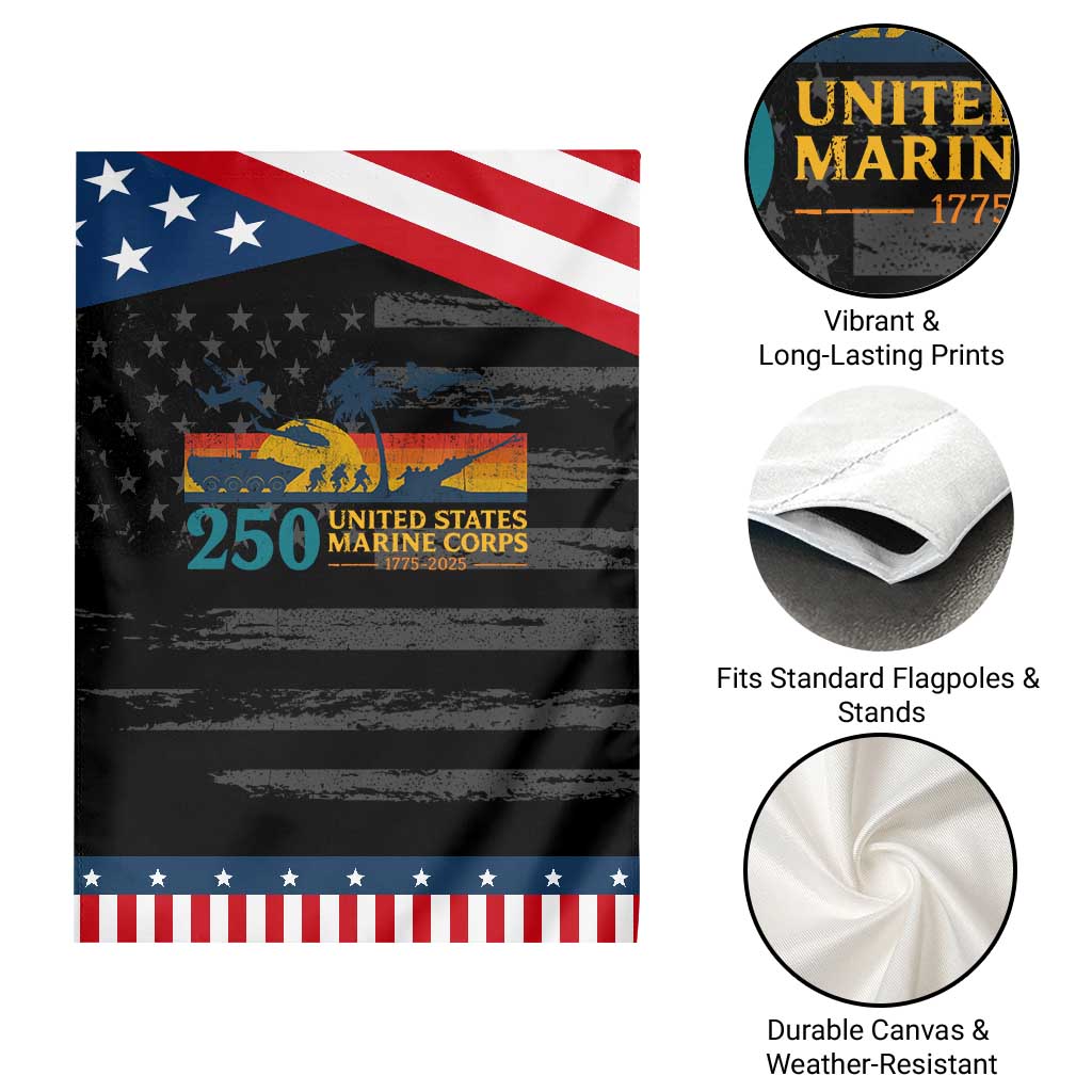Marine 250th Anniversary Garden Flag Patriotic Military Gift for Veterans TS10 Print Your Wear