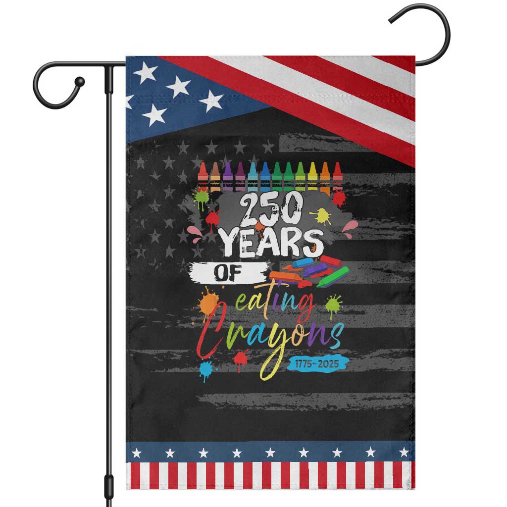 250 Years Of Eating Crayons Garden Flag Marine Veteran 250th Anniversary TS10 Distressed Black Blue Print Your Wear