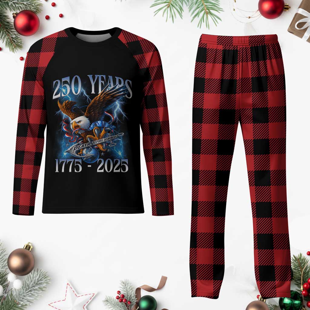 Marine Veteran 250th Anniversary Plaid Pajama Set Eagle Patriotic Military Gift for Marines Veterans TS10 Buffalo Plaid Print Your Wear
