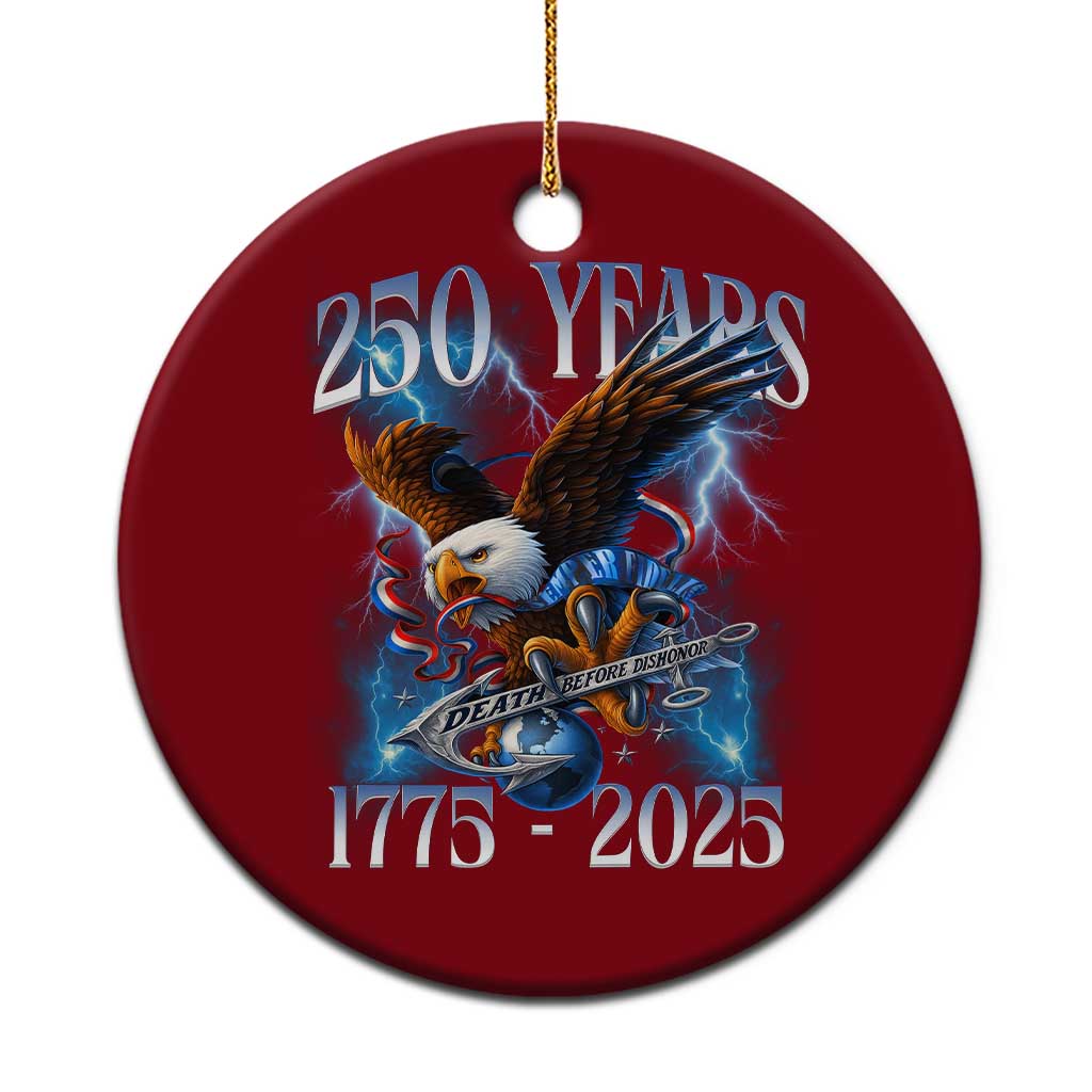 Marine Veteran 250th Anniversary Ceramic Ornament Eagle Patriotic Military Gift for Marines Veterans TS10 1pc Red Print Your Wear