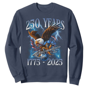 Marine Veteran 250th Anniversary Sweatshirt Eagle Patriotic Military Gift for Marines Veterans TS10 Navy Print Your Wear