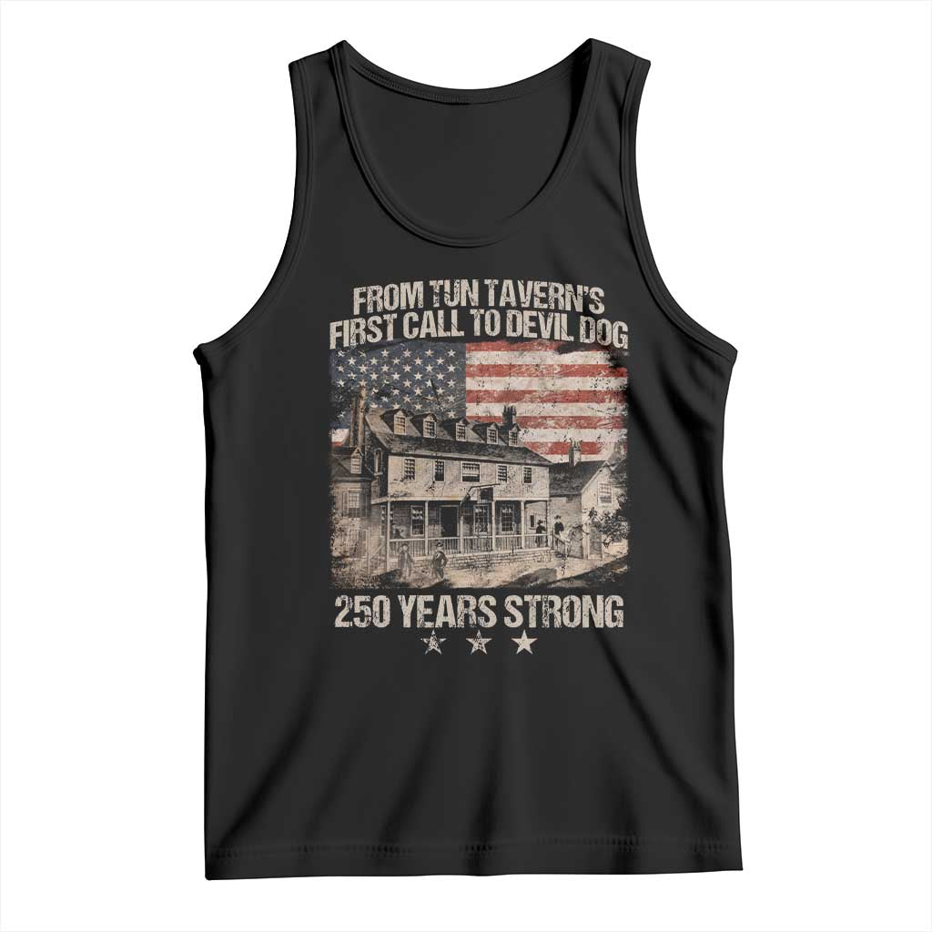 Tun Tavern 250th Anniversary Tank Top Patriotic Veteran Military Gift American Flag TS10 Black Print Your Wear