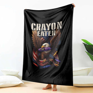 Crayon Eater Throw Blanket Funny Eagle 250th Anniversary Veterans Gifts TS10 Print Your Wear