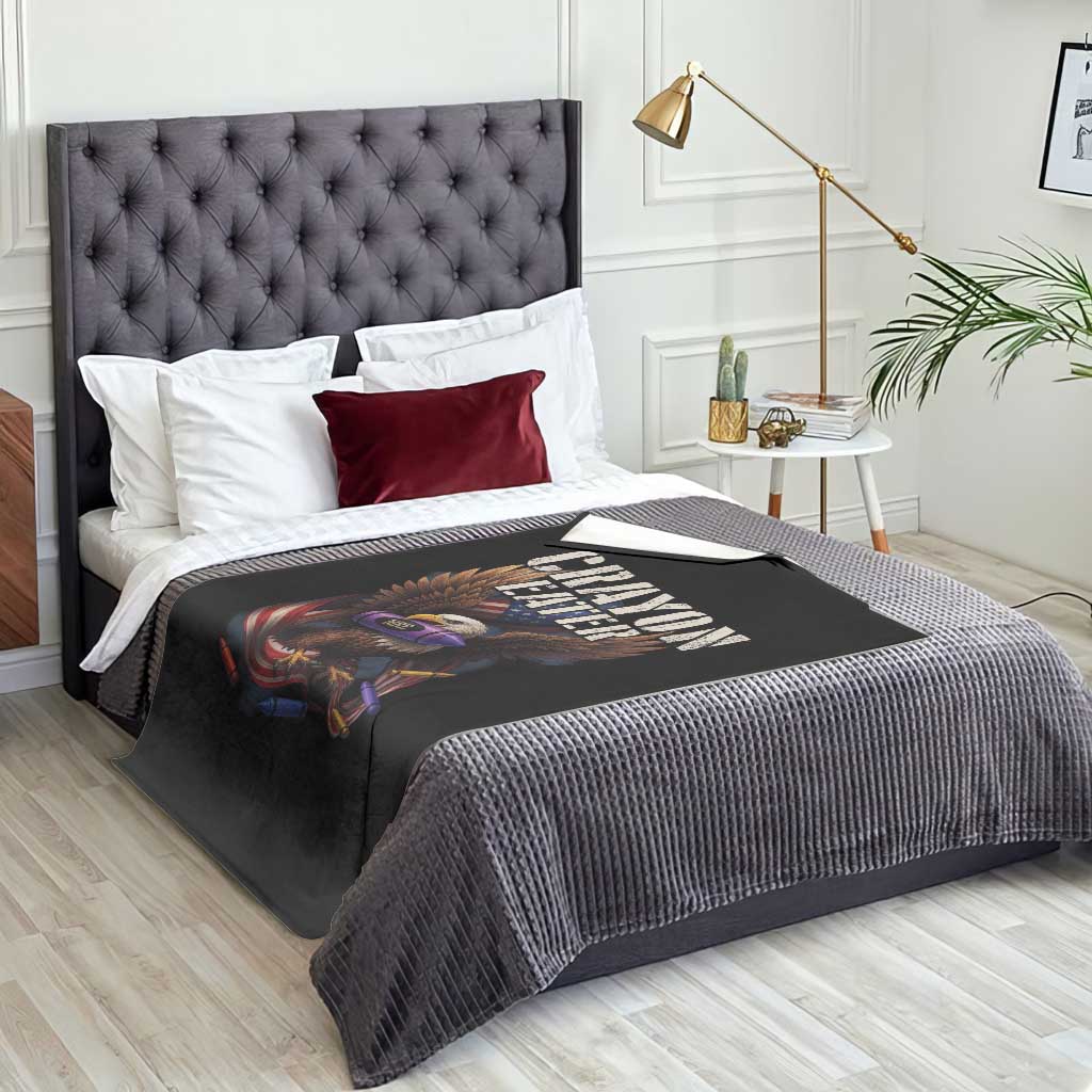 Crayon Eater Throw Blanket Funny Eagle 250th Anniversary Veterans Gifts TS10 Print Your Wear