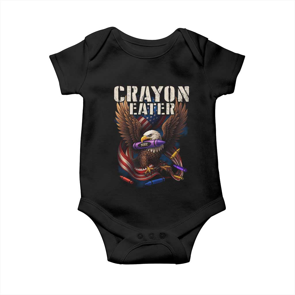 Crayon Eater Baby Onesie Funny Eagle 250th Anniversary Veterans Gifts TS10 Black Print Your Wear