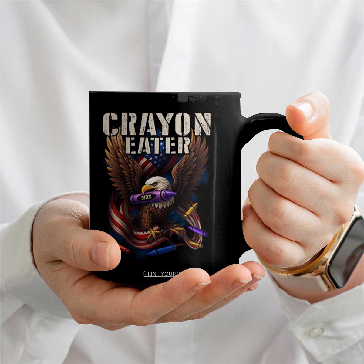 Crayon Eater Coffee Mug Funny Eagle 250th Anniversary Veterans Gifts TS10 Print Your Wear