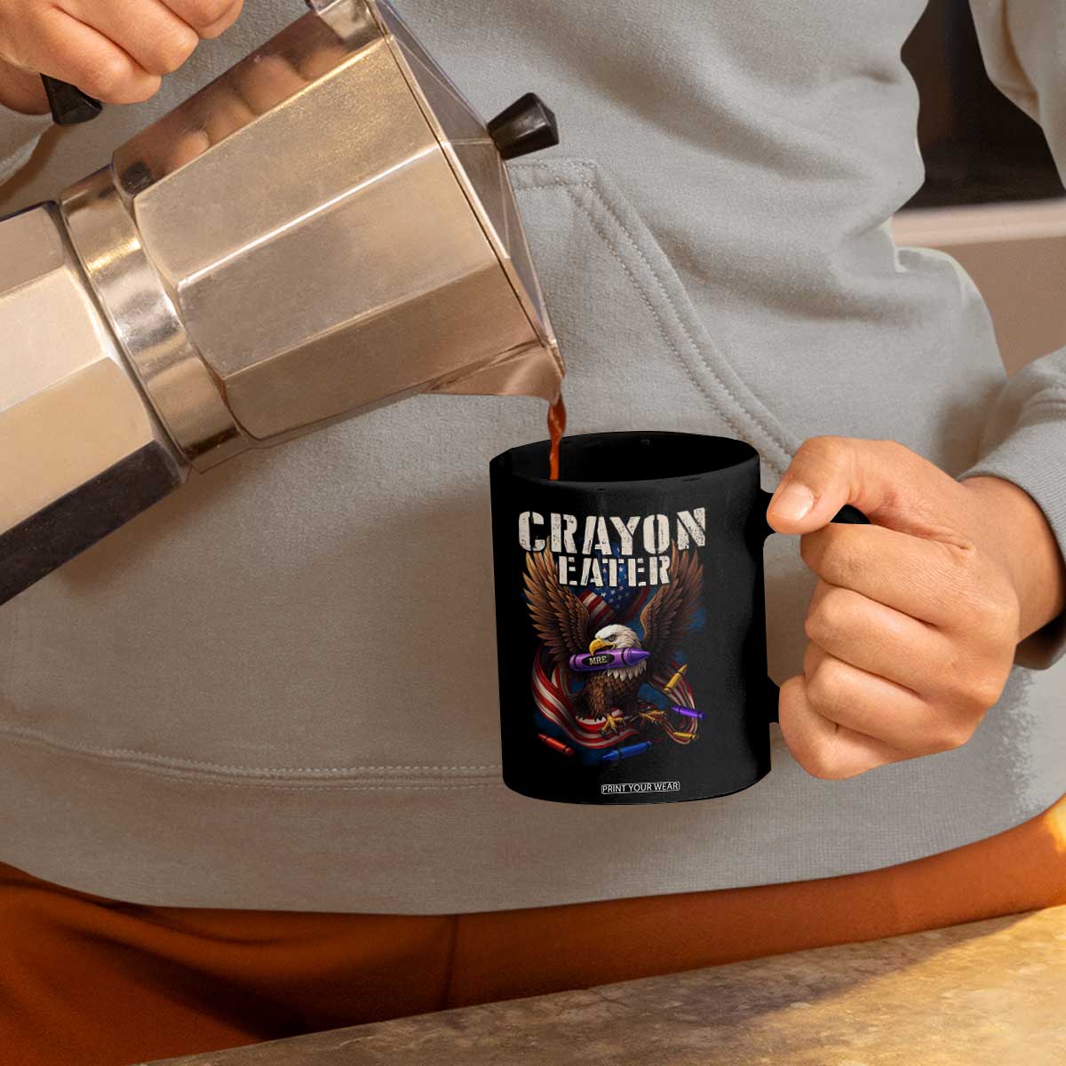 Crayon Eater Coffee Mug Funny Eagle 250th Anniversary Veterans Gifts TS10 Print Your Wear
