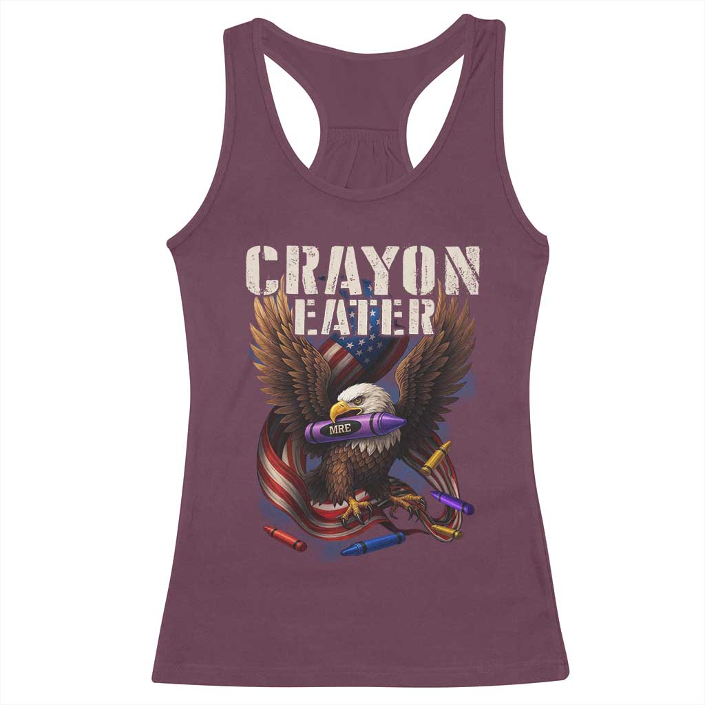 Crayon Eater Racerback Tank Top Funny Eagle 250th Anniversary Veterans Gifts TS10 Maroon Print Your Wear