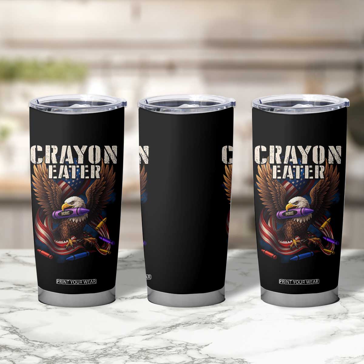 Crayon Eater Tumbler Cup Funny Eagle 250th Anniversary Veterans Gifts TS10 Print Your Wear