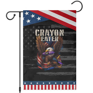 Crayon Eater Garden Flag Funny Eagle 250th Anniversary Veterans Gifts TS10 Distressed Black Blue Print Your Wear