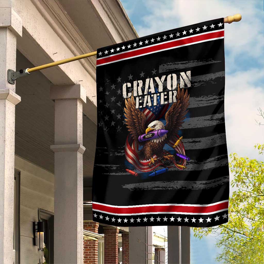 Crayon Eater Garden Flag Funny Eagle 250th Anniversary Veterans Gifts TS10 Distressed Black Red Print Your Wear