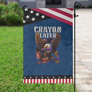 Crayon Eater Garden Flag Funny Eagle 250th Anniversary Veterans Gifts TS10 Classic Blue Black Print Your Wear