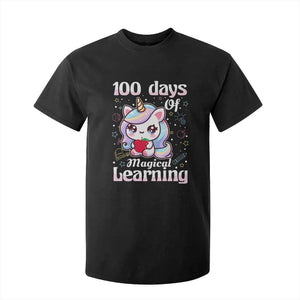 100th Day Of School Unicorn Girls T Shirt For Kid Magical Learning TS10 Black Print Your Wear