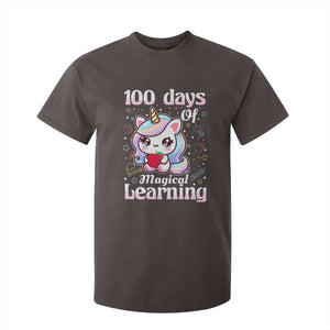 100th Day Of School Unicorn Girls T Shirt For Kid Magical Learning TS10 Dark Chocolate Print Your Wear