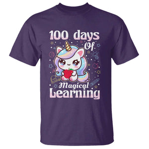 100th Day Of School Unicorn Girls T Shirt Magical Learning TS10 Purple Print Your Wear