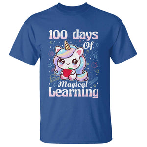 100th Day Of School Unicorn Girls T Shirt Magical Learning TS10 Royal Blue Print Your Wear