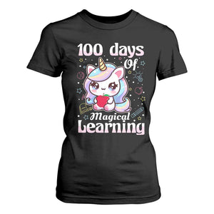 100th Day Of School Unicorn Girls T Shirt For Women Magical Learning TS10 Black Print Your Wear