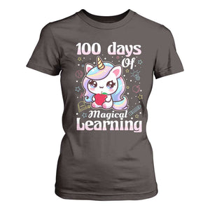 100th Day Of School Unicorn Girls T Shirt For Women Magical Learning TS10 Dark Chocolate Print Your Wear