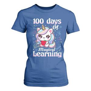 100th Day Of School Unicorn Girls T Shirt For Women Magical Learning TS10 Royal Blue Print Your Wear