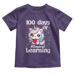 100th Day Of School Unicorn Girls Toddler T Shirt Magical Learning TS10 Purple Print Your Wear