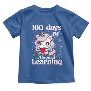 100th Day Of School Unicorn Girls Toddler T Shirt Magical Learning TS10 Royal Blue Print Your Wear