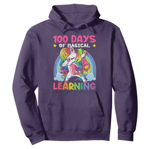 100 Days Of School Hoodie Rainbow Dabbing Unicorn Magic Learning Girls Gift TS10 Purple Print Your Wear