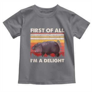 Moo Deng Toddler T Shirt First Of All I'm A Delight Sarcastic Angry Pygmy Hippo TS10 Charcoal Print Your Wear