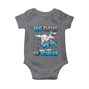100 Days of School 100th Day Dinosaur Baby Onesie TS10 Charcoal Print Your Wear