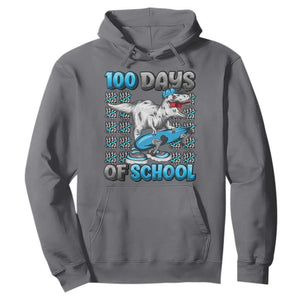 100 Days of School 100th Day Dinosaur Hoodie TS10 Charcoal Print Your Wear