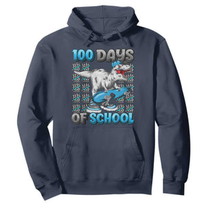 100 Days of School 100th Day Dinosaur Hoodie TS10 Navy Print Your Wear