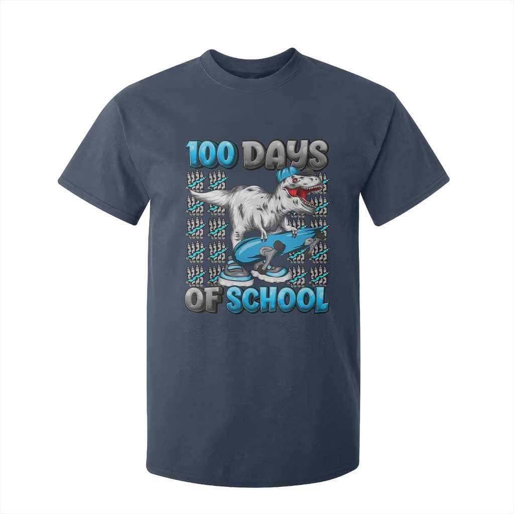 100 Days of School 100th Day Dinosaur T Shirt For Kid TS10 Navy Print Your Wear