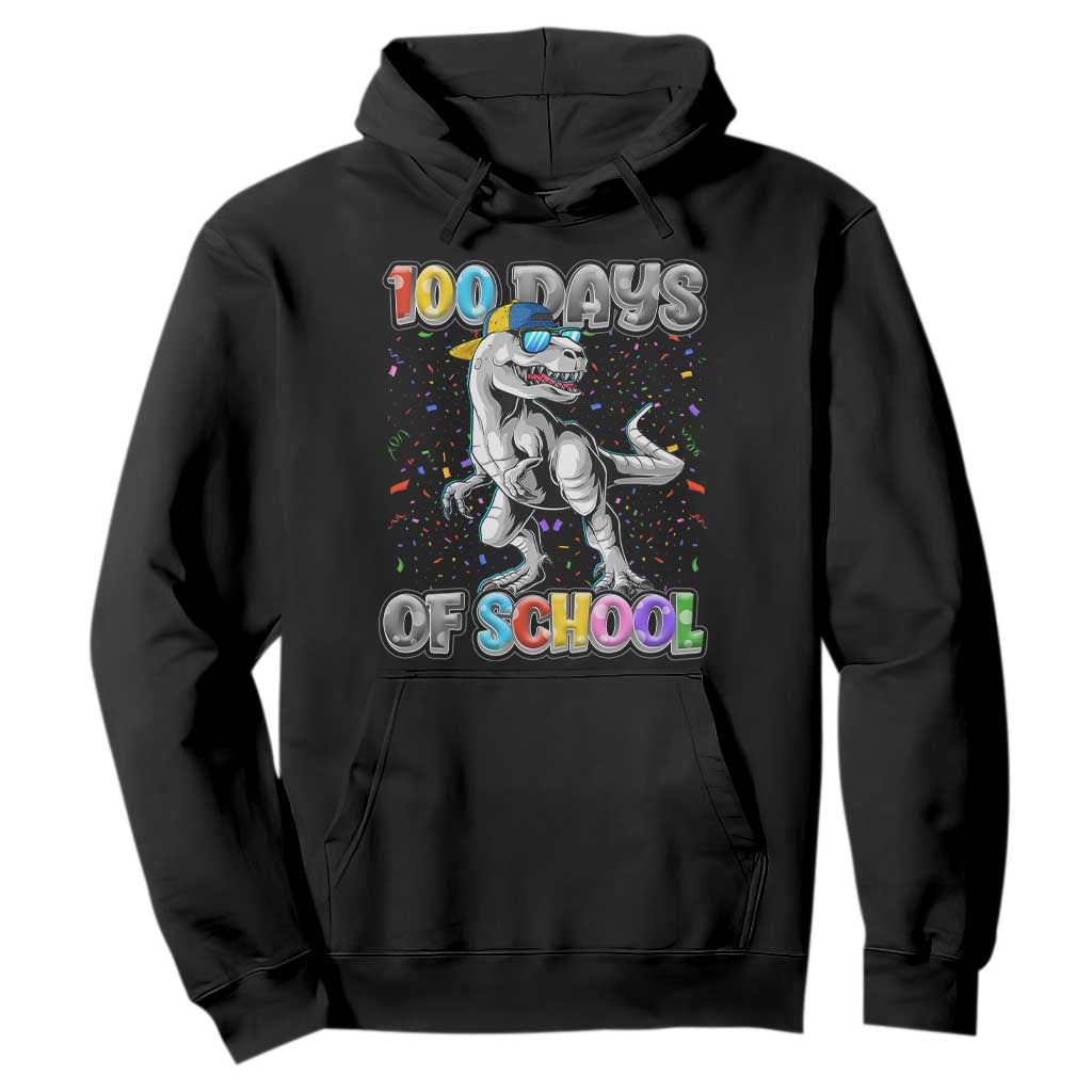 100 Days Of School Hoodie Funny Cool Dinosaur Trex 100 Days Smarter TS10 Black Print Your Wear