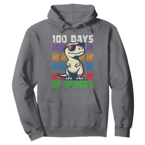 100 Days of School 100th Day Dino Hoodie TS10 Charcoal Print Your Wear