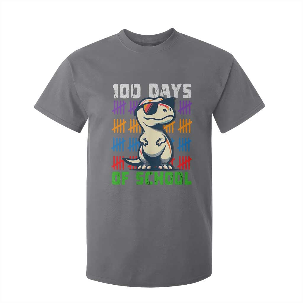 100 Days of School 100th Day Dino T Shirt For Kid TS10 Charcoal Print Your Wear
