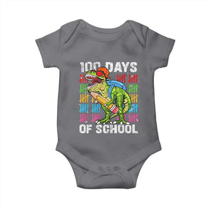 100th Day Of School Baby Onesie 100 Days Dino Dinosaur TS10 Charcoal Print Your Wear