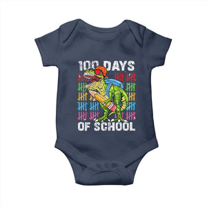 100th Day Of School Baby Onesie 100 Days Dino Dinosaur TS10 Navy Print Your Wear