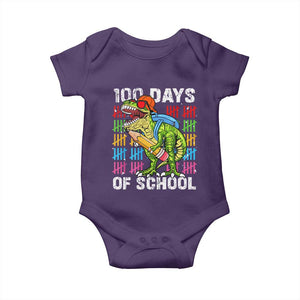 100th Day Of School Baby Onesie 100 Days Dino Dinosaur TS10 Purple Print Your Wear