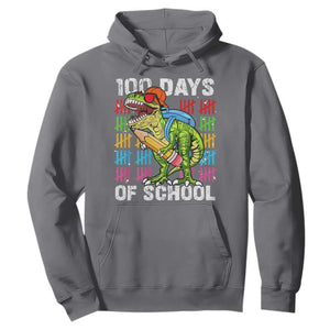 100th Day Of School Hoodie 100 Days Dino Dinosaur TS10 Charcoal Print Your Wear