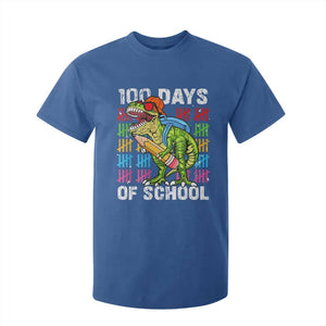 100th Day Of School T Shirt For Kid 100 Days Dino Dinosaur TS10 Royal Blue Print Your Wear