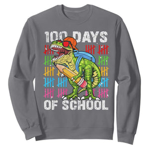 100th Day Of School Sweatshirt 100 Days Dino Dinosaur TS10 Charcoal Print Your Wear