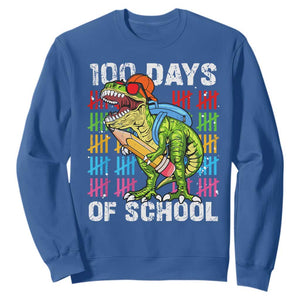 100th Day Of School Sweatshirt 100 Days Dino Dinosaur TS10 Royal Blue Print Your Wear